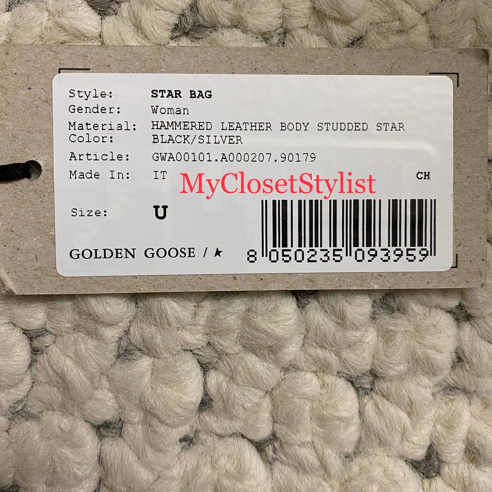 GOLDEN GOOSE New Hammered Leather Body Studded STAR BAG sleeper bag passport set - Picture 2 of 6